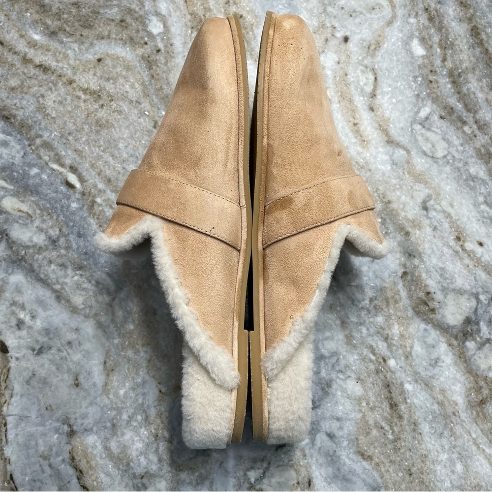 Stuart Weitzman Cozy Luxering Suede & Shearling Clog Slippers - Picture 6 of 13